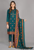 KS 610-Embroided 3pc Lawn dress with embroidered Lawn dupatta & Patches AF-217