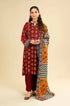 MT 26-Lawn Stuff 3 Pec Fully Embroidered Dress With Digital Printed Monar Dupatta