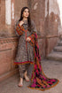 3 Piece Unstitched Embroidered Lawn Suit With Printed Premium Organza Dupatta AF-568